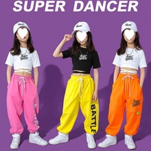 舞练功服装儿童蹈女童夏街套装嘻哈韩版女孩演出潮批发跨境