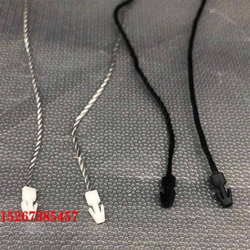 圓柱雙插吊粒吊牌繩服裝商標牌掛吊牌繩子黑白色吊繩吊牌線吊牌扣
