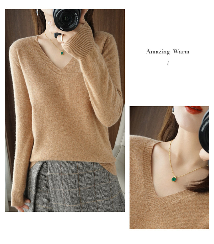 Autumn Women's Long-sleeved Knitted Sweater Loose Large Size Top Wool Pullover Sweater Base-layer Sweater Women's Winter_voghion.com