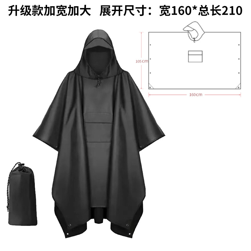 Comercio exterior impermeable al aire libre tres en uno poncho 210T poliéster PU viaje senderismo capa montañismo pesca capa impermeable