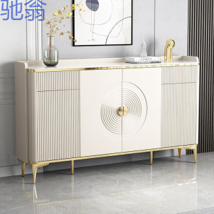 YP7 Sideboard Integrated Wall-leaning Italian Cream Rock Board Entrance Shoe Cabinet Large Capacity Corridor Wall-leaning Corridor