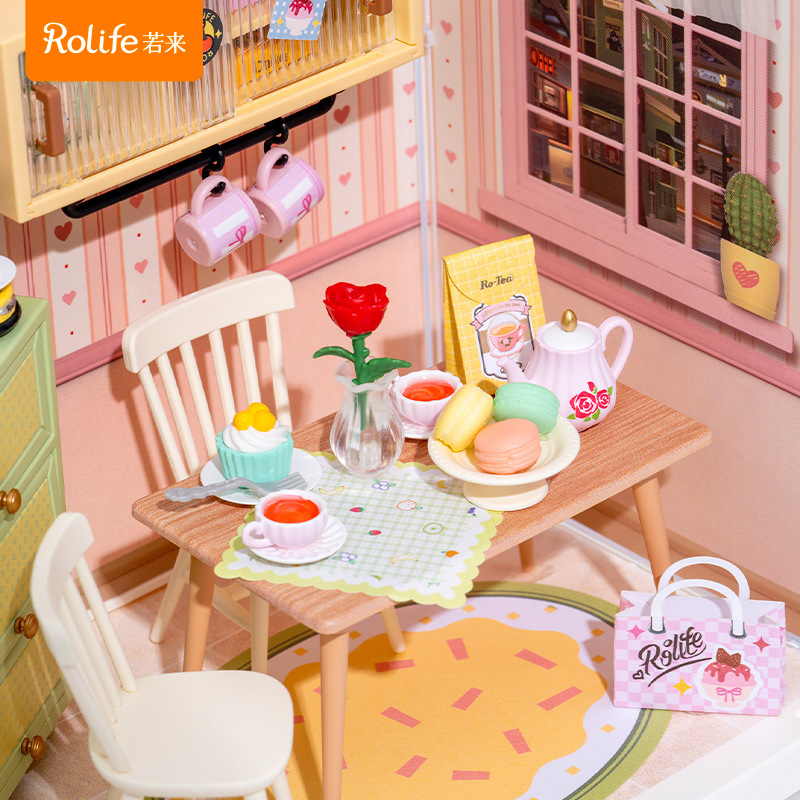 Rolife Ruo Lai Mini Super World Juguete educativo Diy Modelo de bloques de construcción 3D Cabaña de juguete tridimensional