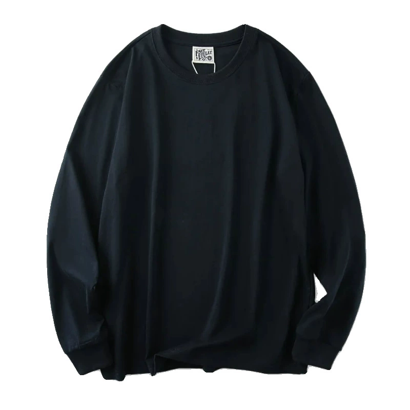 Japanese retro spring long-sleeve with a round collar