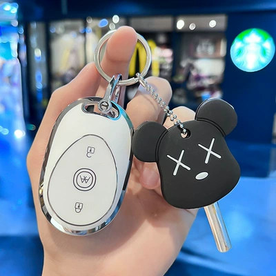 Remote Control Case Buckle — Car key bag - electric-car-j-smart-3-key-white-single-shell-black-door-key-set