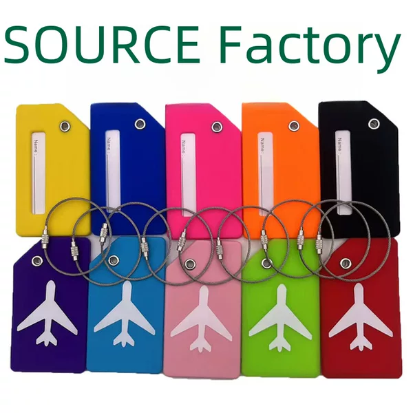 Factory a large number of in stock silicone aircraft luggage tags Amazon hot luggage anti-lost soft glue boarding hanging listing