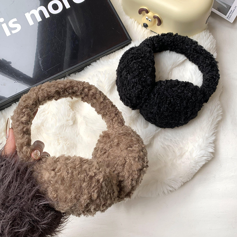 auriculares de invierno para mujeres auriculares cálidas 2025 otoño y invierno nuevo auriculares de color sólido anti ruido para dormir auriculares de vello de bicicleta al por mayor