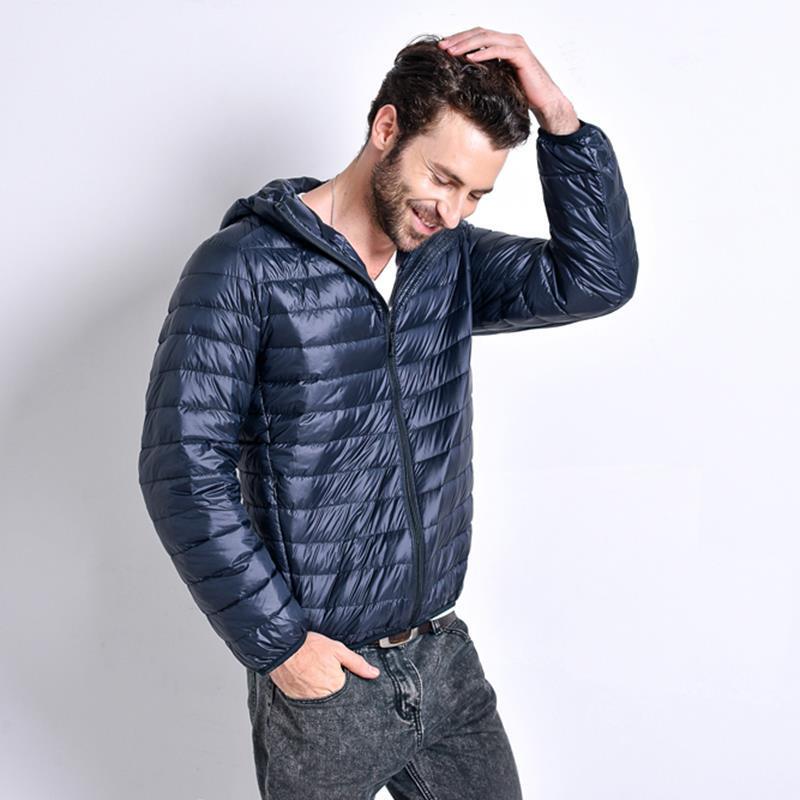 Lightweight silk cotton-padded coat for men autumn and winter New Large size ultra-light stand collar hooded short cotton-padded coat Lightweight silk cotton-padded coat for men autumn and winter New Large size ultra-light stand collar hooded short cotton-padded coat