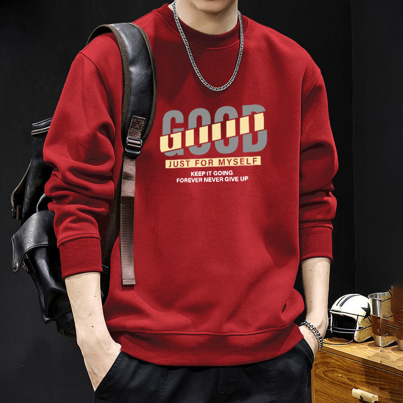 Gran camiseta roja de cuello redondo regular - 3127
