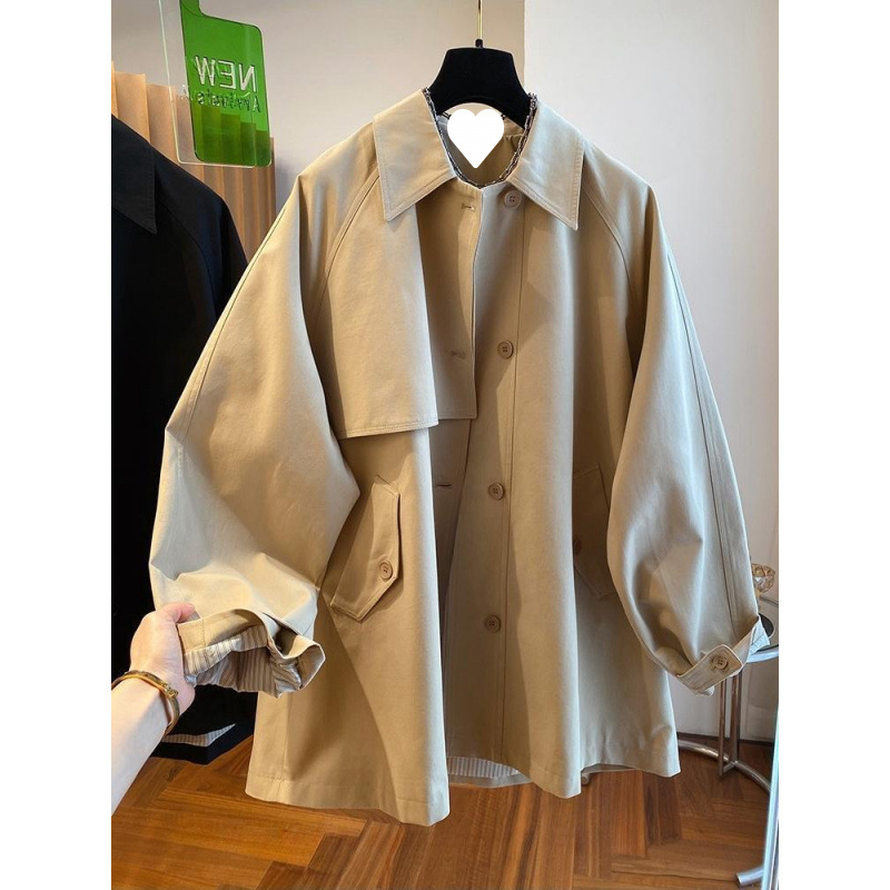 High-End Classic Lapel British Style Wide-Cut Trench Coat for Women 2026 Spring and Autumn New Design Mid-Length Coat