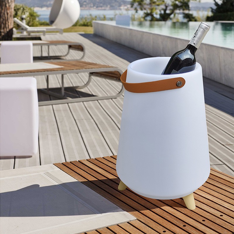 Ventas transfronterizas de plástico PE portátil bar de hielo de vino tinto hotel LED bandeja luminosa colorida atmósfera lámpara bar de hielo