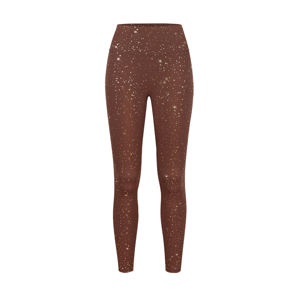 [Spot] LD nueve pantalones dorados de cintura alta, caderas desnudas, pantalones de pilates para mujeres.