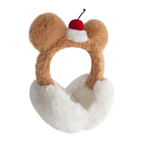 Winter New Cute Cat Ears Warm Keeping Anti-Cold Ear Cover for Girls, Thick Fuzzy Foldable Warm Ear Muff