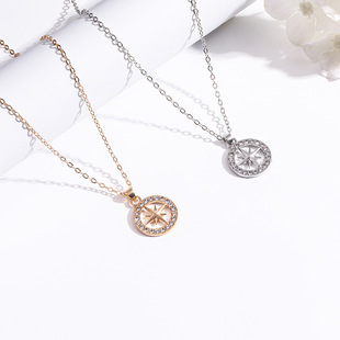European and American Aliexpress Jewelry Necklace Six-Pointed Star Necklace Women's Niche Design Fashion Versatile Hollow Pendant Wholesale