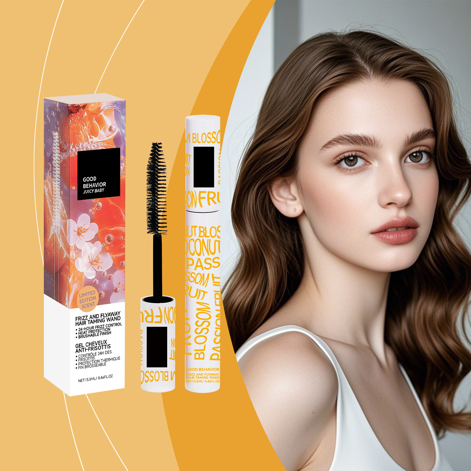 Hair Care Styling Stick for Daily Care of Broken Hair, Light, Non-Sticky, Smooth, Shiny and Fluffy Hair, Portable Hair Wax Stick
