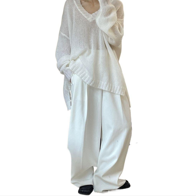 慵懒风领毛衣新品毛衣女中长款早秋新宽松显瘦|undefined