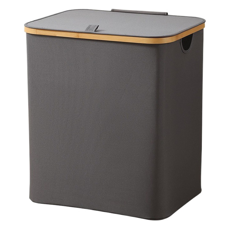 Cesto de lavandería de bambú y madera con tapa, cesta de almacenamiento grande para juguetes y artículos diversos, caja de almacenamiento plegable.