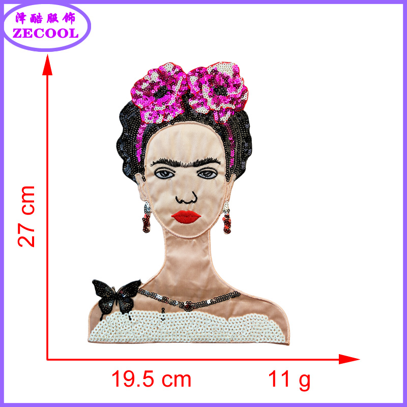 Moda tela bordado accesorios de ropa bordado perlas chicas calaveras mexicanos personajes sequillas bordado accesorios de ropa