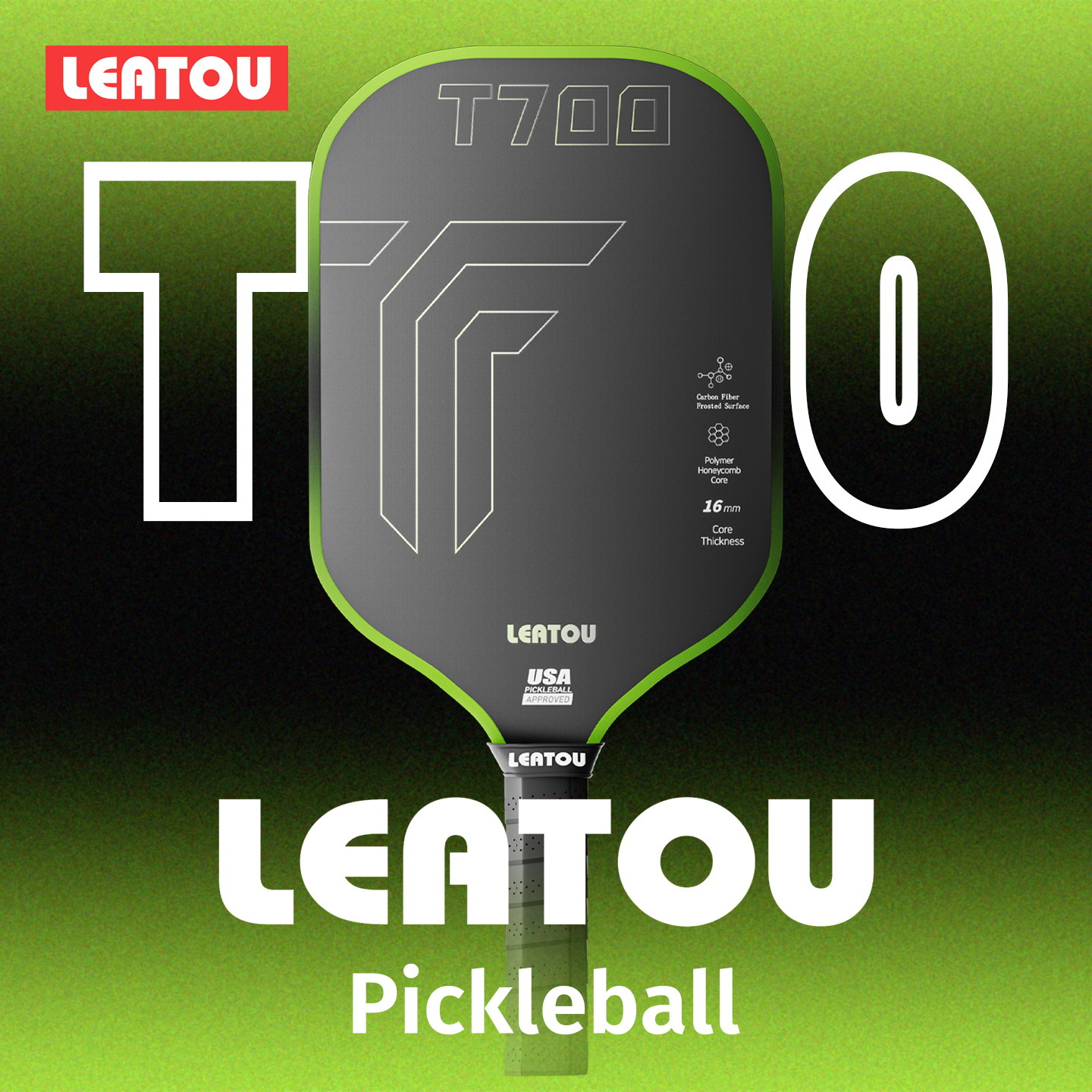 High-quality manufacturer carbon fiber T700 fine matte Toray carbon fiber pickleball racket, competition lengthened 16mm thick competition racket