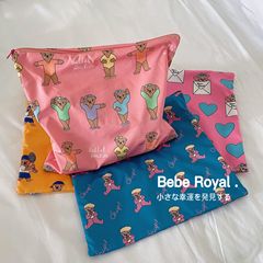 韓国insアニメかわいいベアー収納バッグ携帯ポーチアウトドア旅行収納袋洗面バッグ