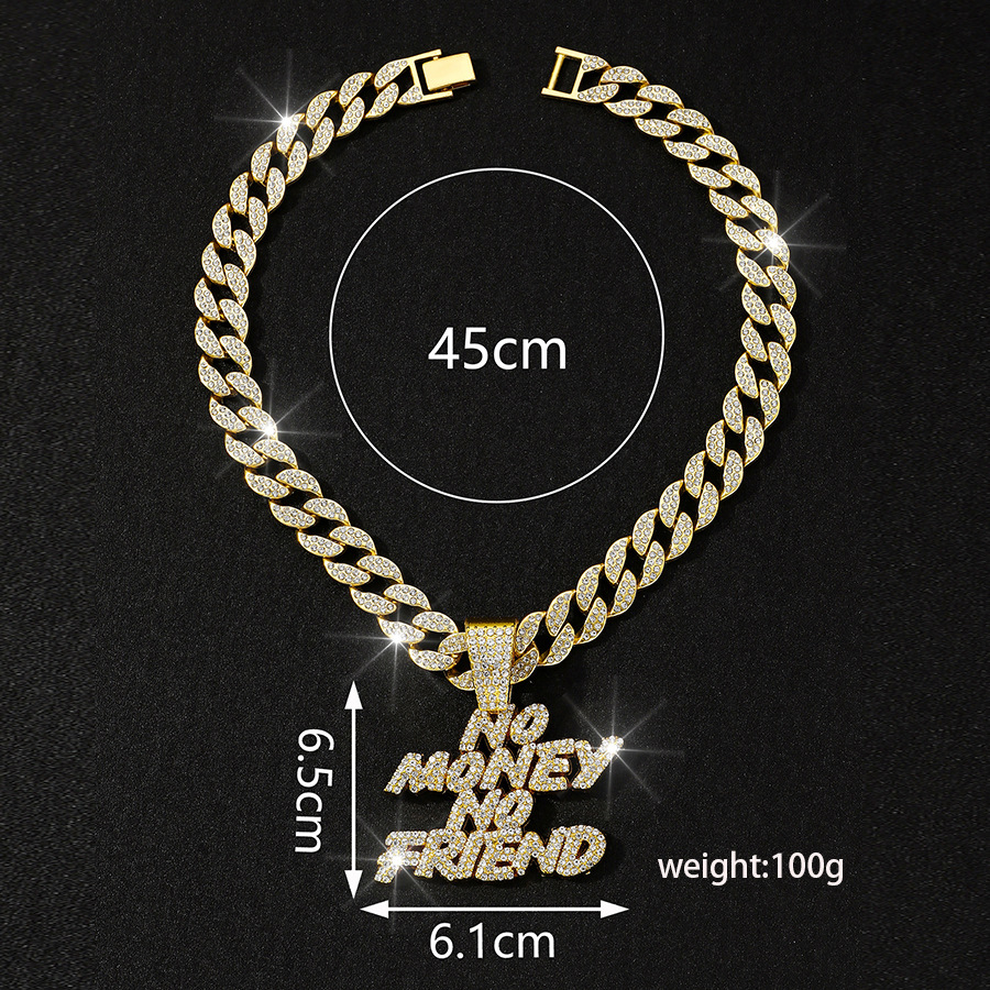 Europa y los Estados Unidos Hip Hop letras de diamante colgante colgante accesorios de moda para hombres cadenas cubanas accesorios de cadena personalizados