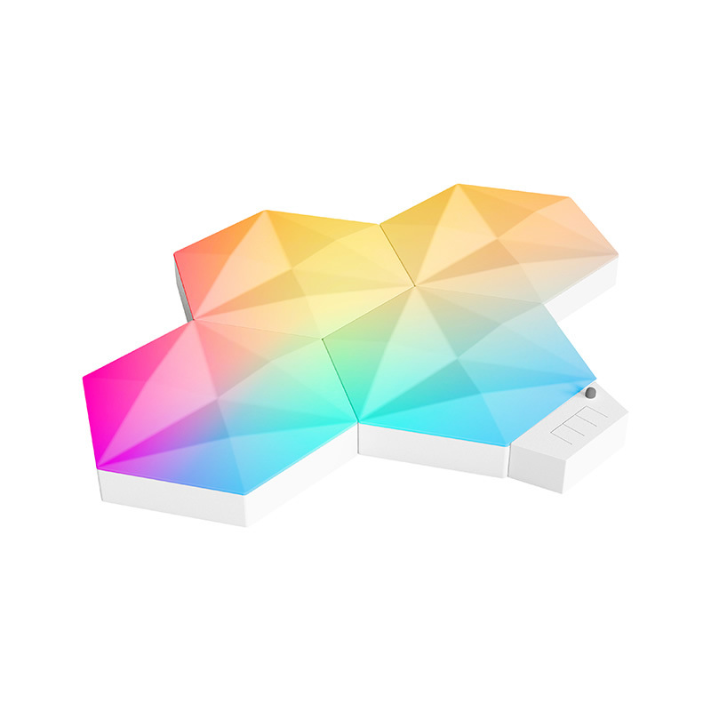 국경 낙서 LED 양자 램프 지능형 홀수 라이트 보드 RGB 매직 컬러 전기 경쟁 룸 분위기 램프 DIY 접합 벌집 램프