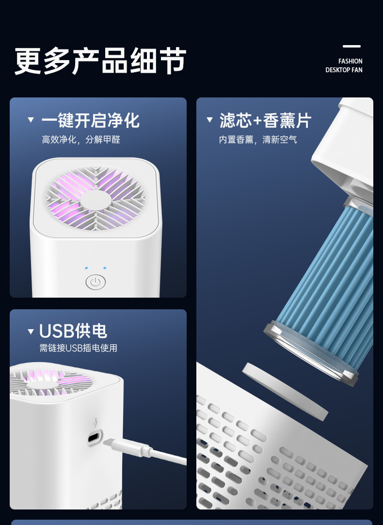 Vehicle-Mounted Air Purifier, Formaldehyde Removal, Odor Removal, Aromatherapy, Negative Ion Purifier, Bass Purification, Cross-Border