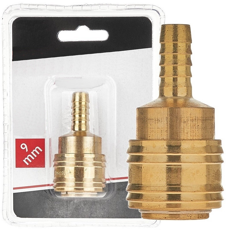 RN-210 9毫米软管黄铜快速接头 母型 由耐腐蚀黄铜制成 实心接头