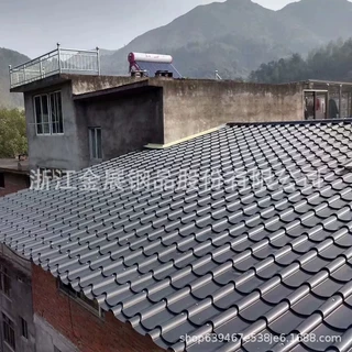 十堰地区销售铝镁锰仿古瓦 1.0厚深灰铝筒瓦 古建竹节铝瓦765型