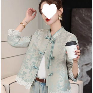 Q7N New Chinese Style Women's Jacket with Retro Button Design, National Style Women's Clothing for Spring and Autumn