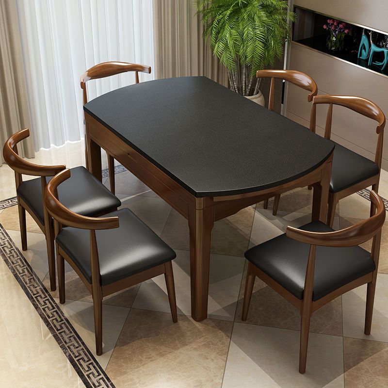 Firestone Dining Table and Chair Combination Modern Simple Retractable Round Table Dining Table Solid Wood Dining Table for Home Small Apartment