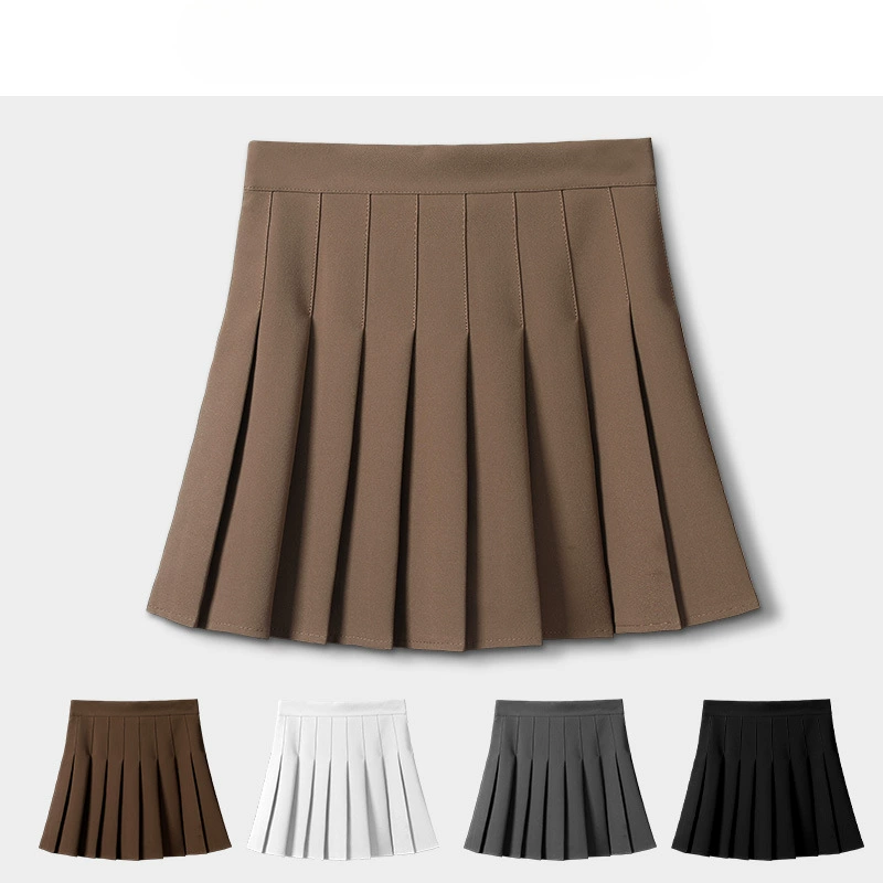 Тонкая юбка с полузащитными юбками Короткая юбка с высокой талией дикая летняя плиссированная юбка