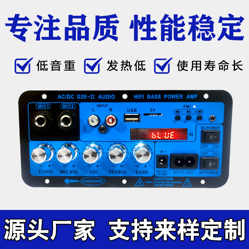 国境を越えた特別な車の Bluetooth デジタルディスプレイ付きパワーアンプボード 12v24v220v 多目的パワーアンプマザーボード D20-II|undefined