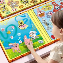 海绵宝宝磁力安静书免裁剪diy磁吸粘贴画3-6岁女孩解压玩具贴学海