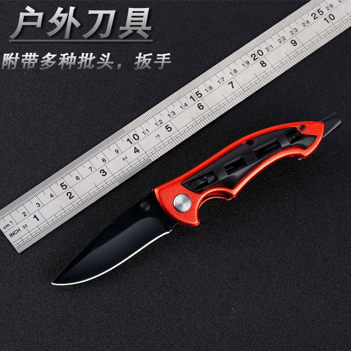 不锈钢户外随身折叠刀野外求生多功能十字批工具刀折刀便携工具刀
