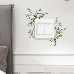 KG265 Green Plant Leaf Switch Sticker Living Room Entrance Dorm Home Decor Wall Sticker Self Adhesive Wholesale