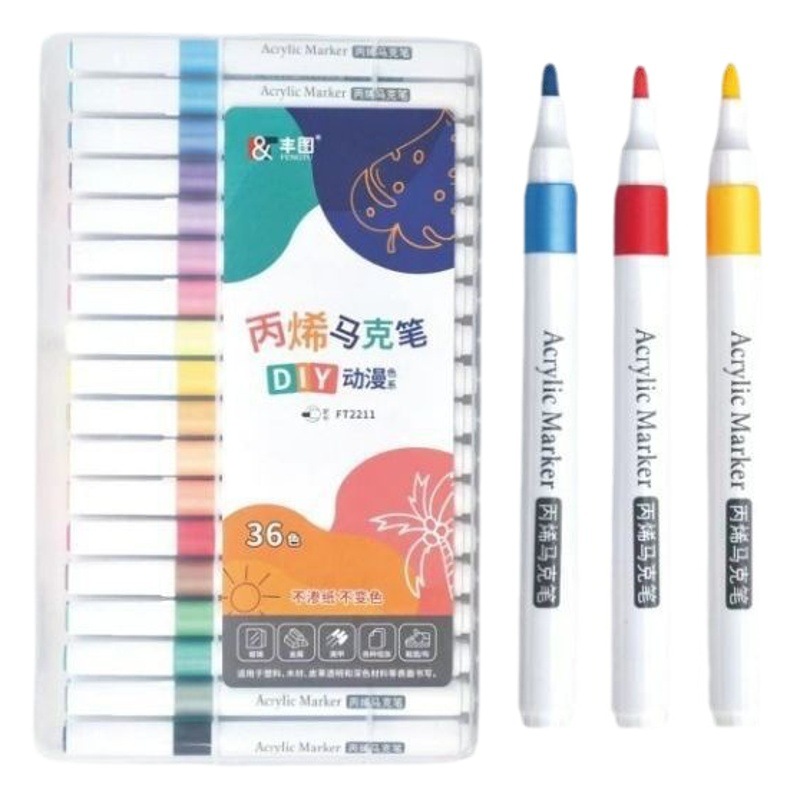 Polypropylene marker 48 color large capacity Student Art special waterproof non-printing paper Non-blooming painting brush washable