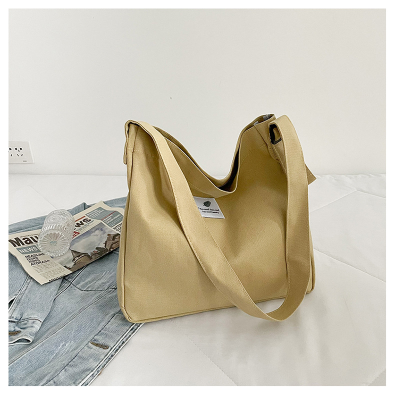 Large-capacity, fashionable and simple canvas bag, 2025 new style, casual and artistic shopping bag, versatile, shoulder crossbody bag undefined