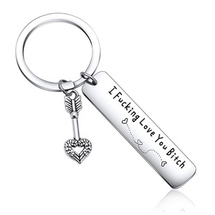 I F **KING LOVE YOU BETCH couple stainless steel Keychain Car pendant
