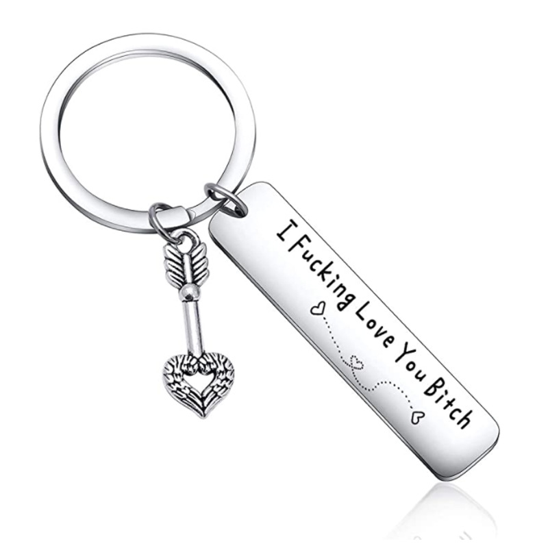 1 Pièce Style Simple Lettre Acier Inoxydable Placage Unisexe Pendentif De Sac Porte-clés display picture 1