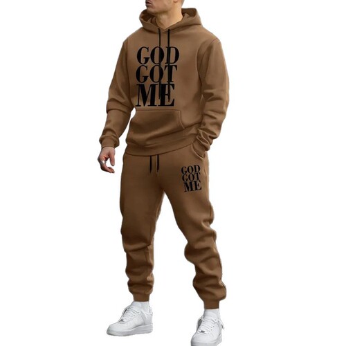 New men's and women's pullover hooded outer coat long-sleeved pantsuit