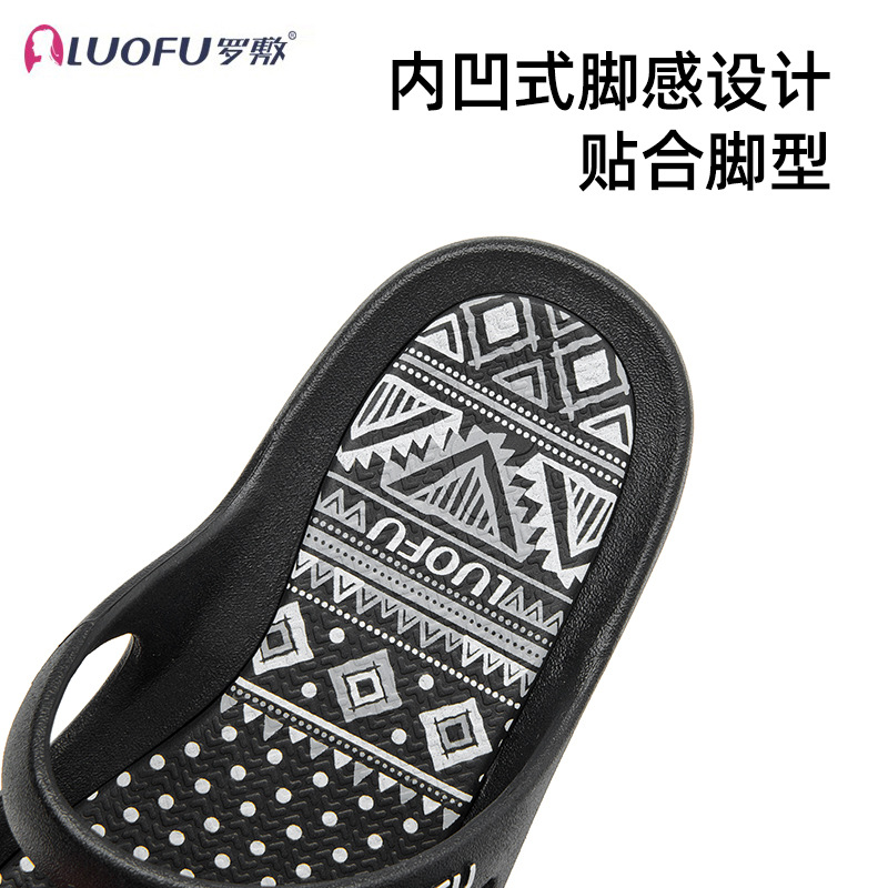 Luo Fu diseño original figura geométrica hebilla superior irregular fondo plano casual sandalias Boken zapatillas madre suave