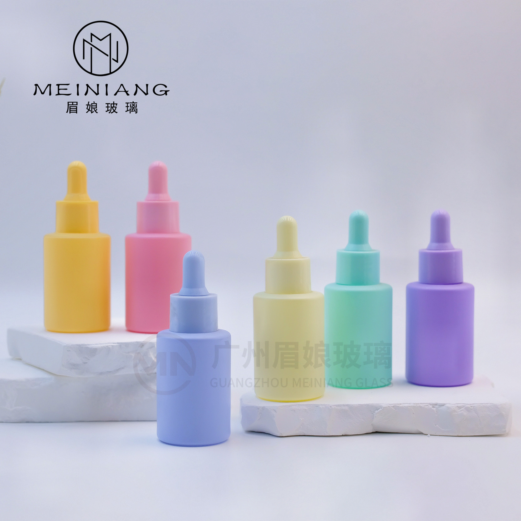 现货30ml马卡龙精油瓶精华液瓶滴管瓶喷色胶头滴管瓶化妆品分装瓶