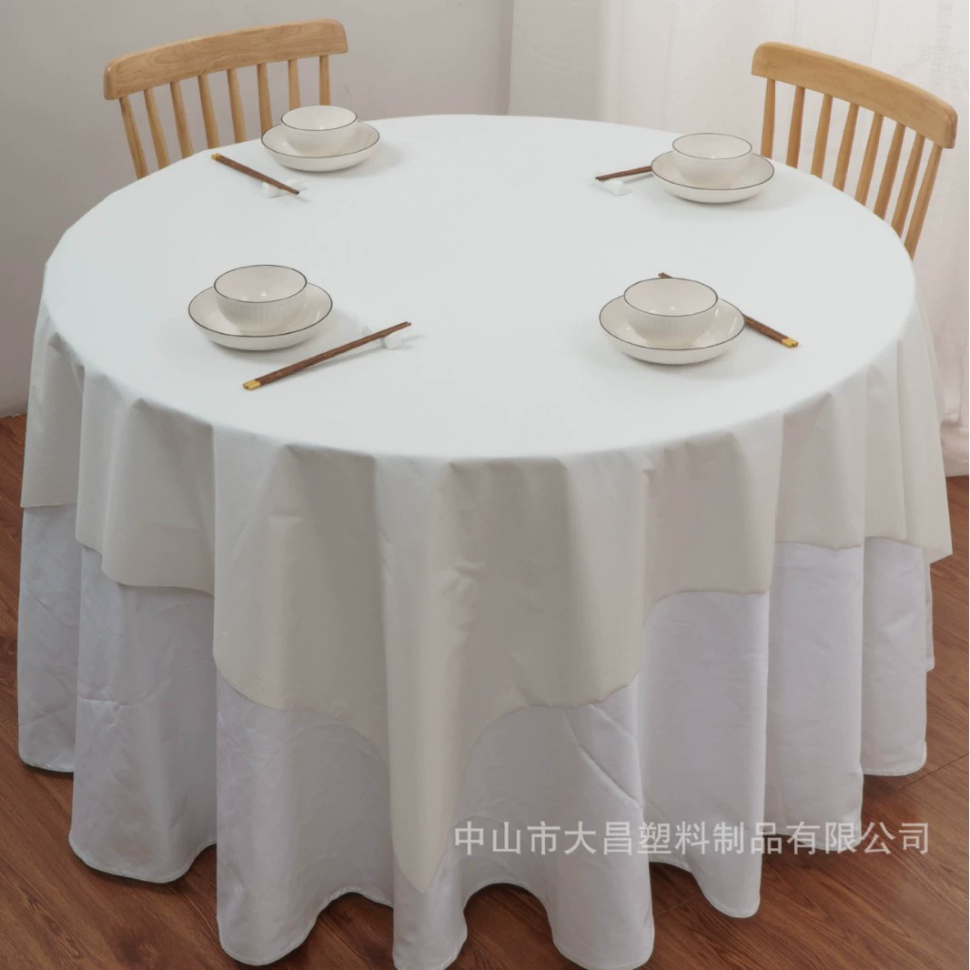 Красно-белая одноразовая скатерть для отеля, круглый стол, утолщенный обеденный стол, большой круглый стол, специальная обеденная ткань, скатерть для круглого стола в ресторане