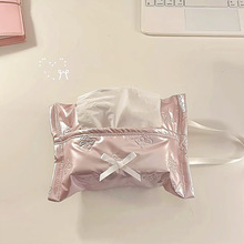 少女心蝴蝶结纸巾抽ins韩版高颜值女生宿舍家居桌面收纳纸巾套