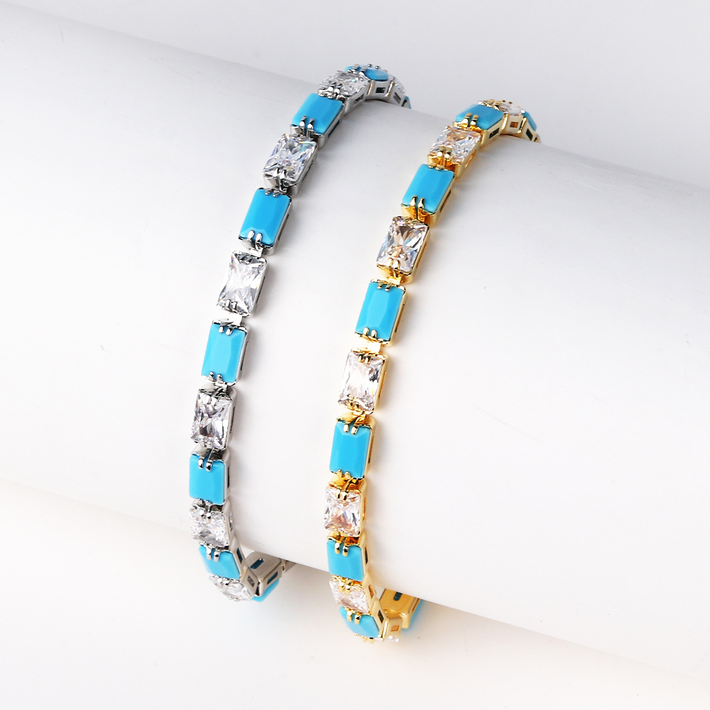 Zircon Inlay Material Copper Inlay Geometric Zircon Bracelets