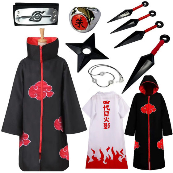 Halloween Costume Naruto cosplay Costume Xiao Organization Red Cloud Cloak Naruto Anime Character cos Suit