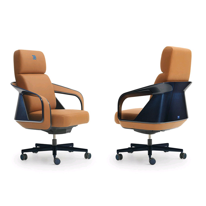 Italian Bugatti Bugatti Leather Boss Chair Villa Study Luxury Office Chair President's Chair