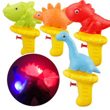 抖音恐龙小水枪4维创意玩具儿童玩水戏水男孩按压玩具灯光喷水枪