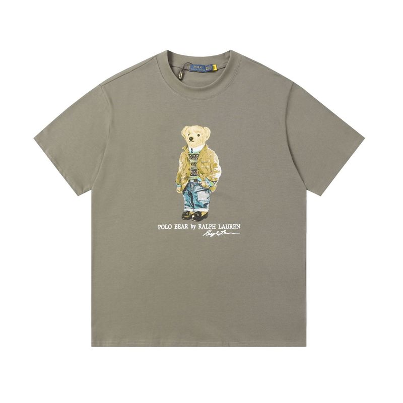 クロスボーダー ラルフローレン クラシック ベア プリント ラウンドネック 半袖 シンプル ファッション 万能 Tシャツ 男女兼用|undefined