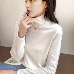 秋冬打底衫女半高领加绒加厚保暖打底衣长袖修身堆堆领气质优雅